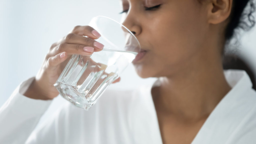 Woman drinking Orange County water